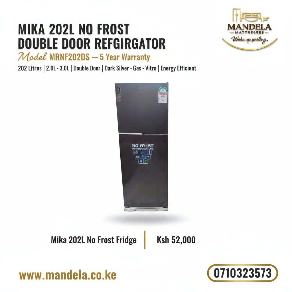 Mika 202L No Frost Double Door Refrigerator MRNF202DS