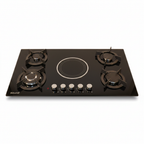 Bolesi 5-in-1 Hybrid Hob | 4 Gas Burners + Infrared Plate | Tempered Glass