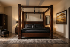 Front view of Classic Dominion bed in warm evening light