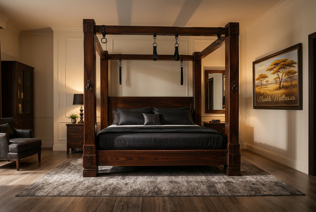 Front view of Classic Dominion bed in warm evening light