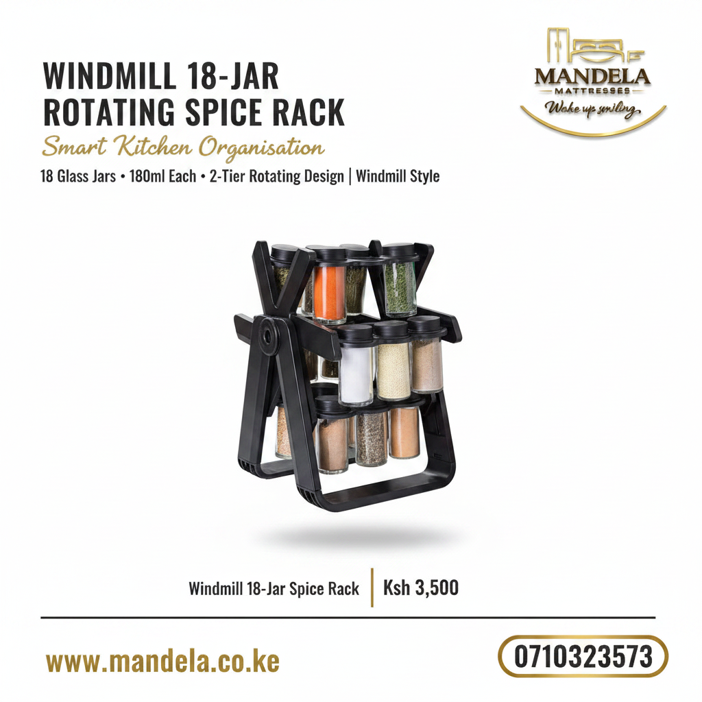 Windmill 18-Jar Rotating Spice Rack | 180ml Glass Jars product image
