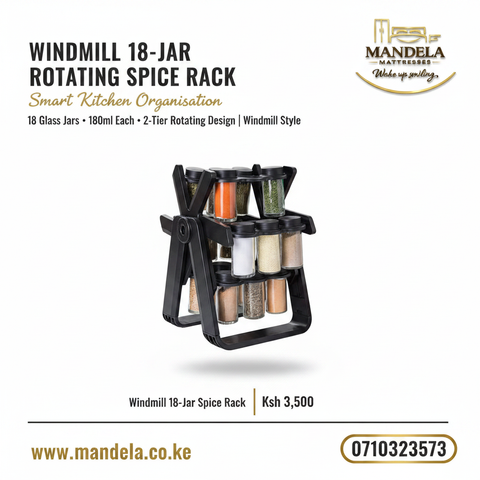 Windmill 18-Jar Rotating Spice Rack | 180ml Glass Jars product image