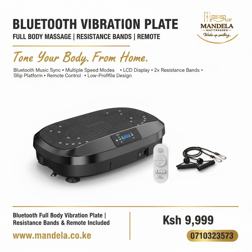 Bluetooth Full Body Vibration Plate | Massage Platform | Resistance Bands & Remote