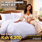 TC White Binded Duvet Set | 4-Piece | King Size 6×7 | Diamond Stitch product image