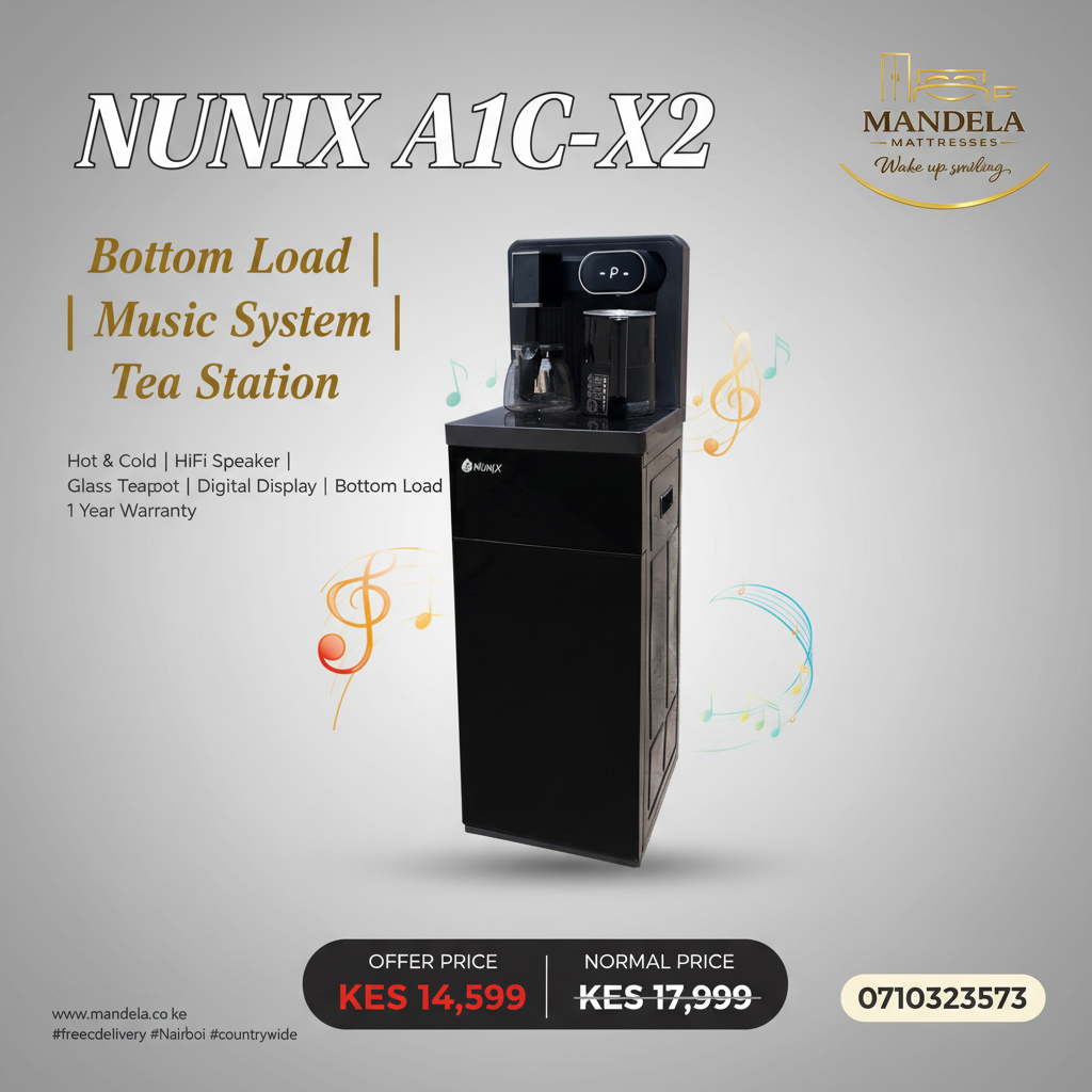 Nunix A1C-X2 Bottom Load Dispenser with HiFi Music System — Hot & Cold