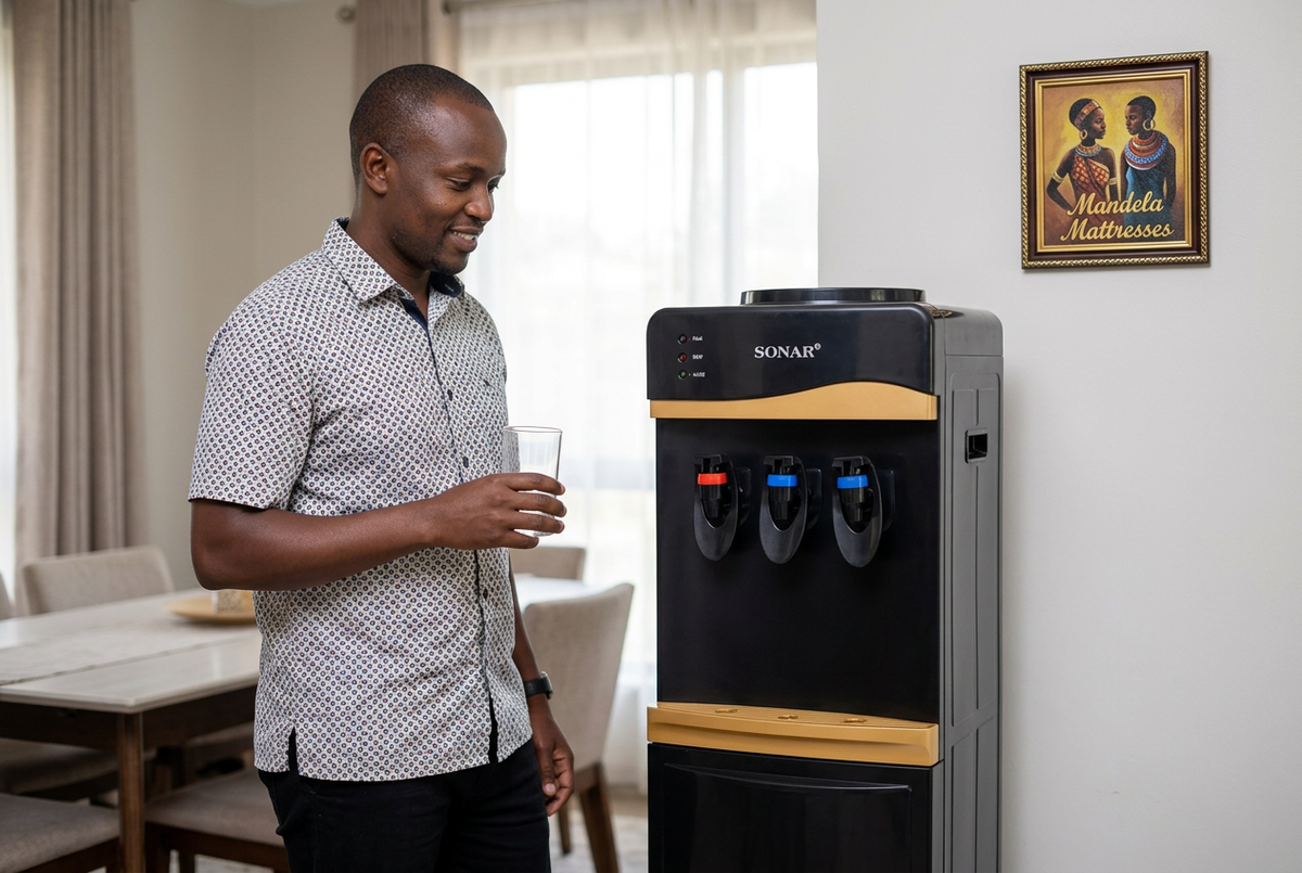 Black and gold Sonar dispenser in a Kenyan dining room