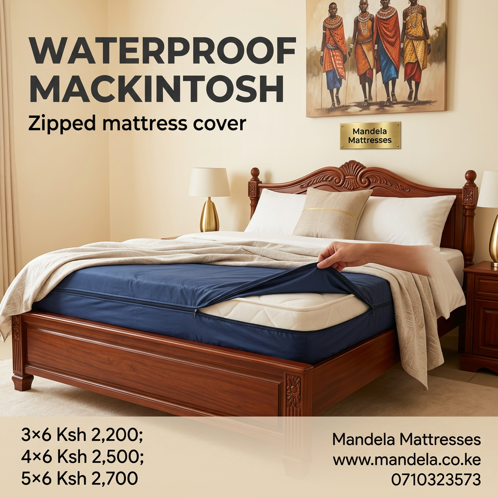 Waterproof Mackintosh Mattress Cover with Zip – Navy Blue