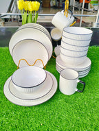Concise 24-Piece Ceramic Dinner Set