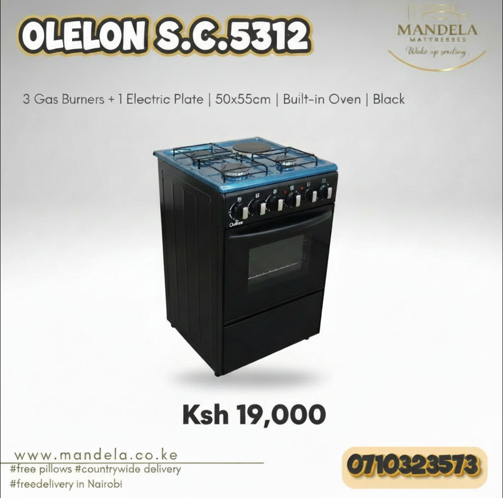 Olelon S.C.5312 3+1 Standing Gas Cooker with Oven – 50x55cm