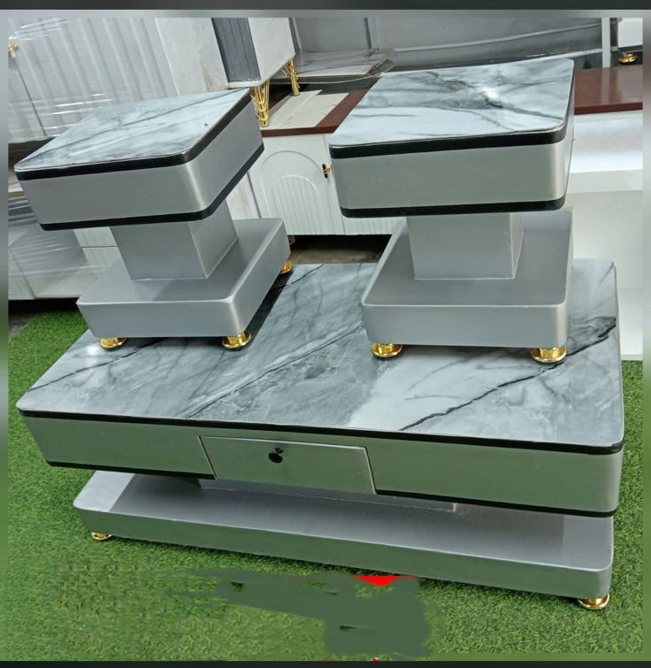 Marble Glass Top Coffee Table