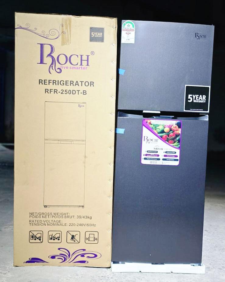 Roch RFR-250DT-B 197L No Frost Double Door Refrigerator – 5 Year Warranty