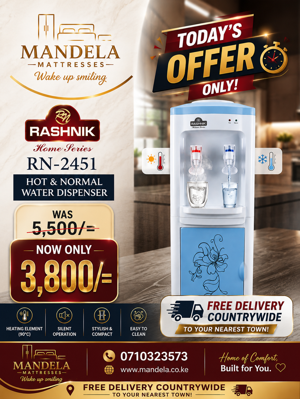 Rashnik Hot & Normal Water Dispenser (RN-2451)
