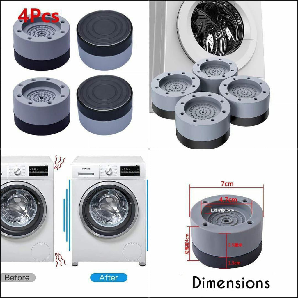 4pcs Universal Anti-Vibration Pads – Shock & Noise Cancelling | Washing Machine, Fridge, Freezer