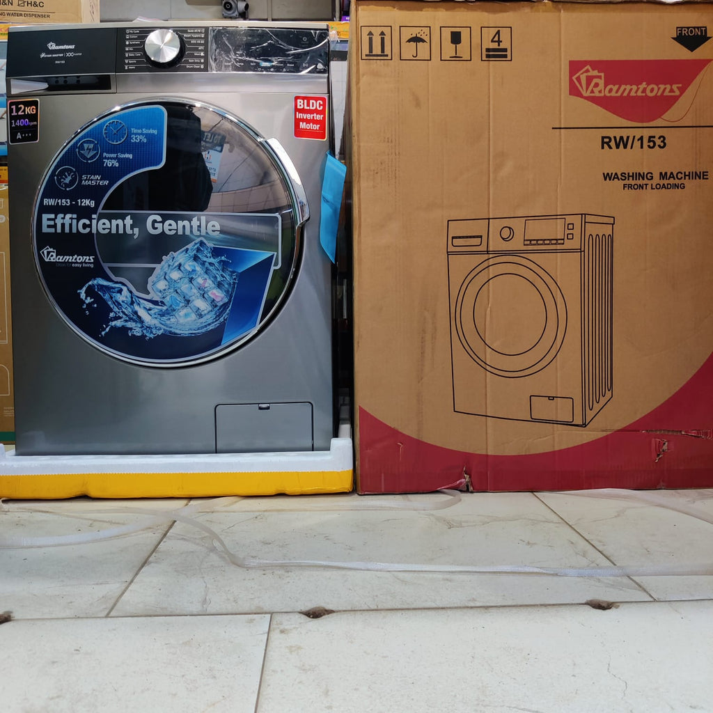 Ramtons 12kg Front Load Washing Machine – 1400RPM | BLDC Inverter | A+++