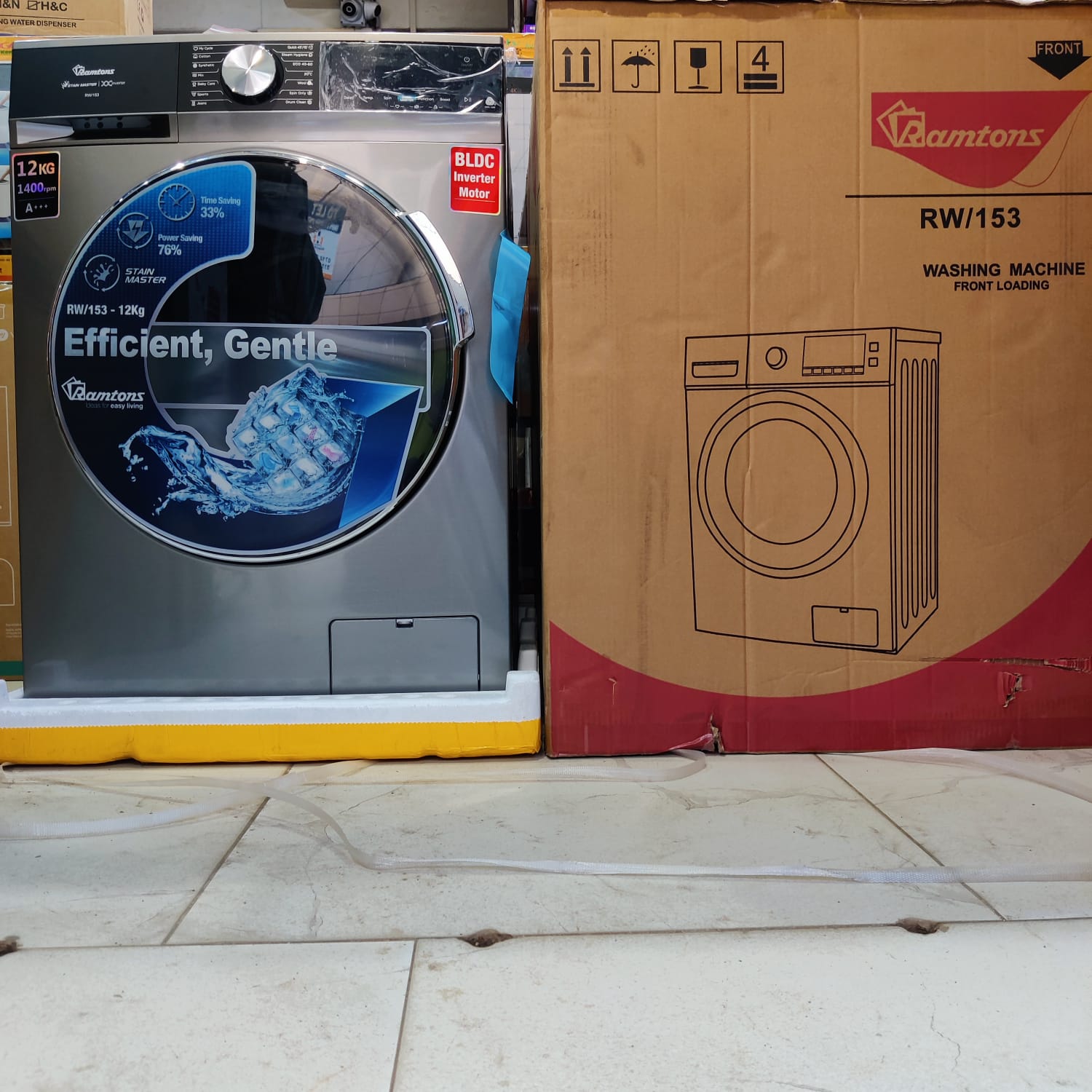 Ramtons 12kg Front Load Washing Machine – 1400RPM | BLDC Inverter | A+++