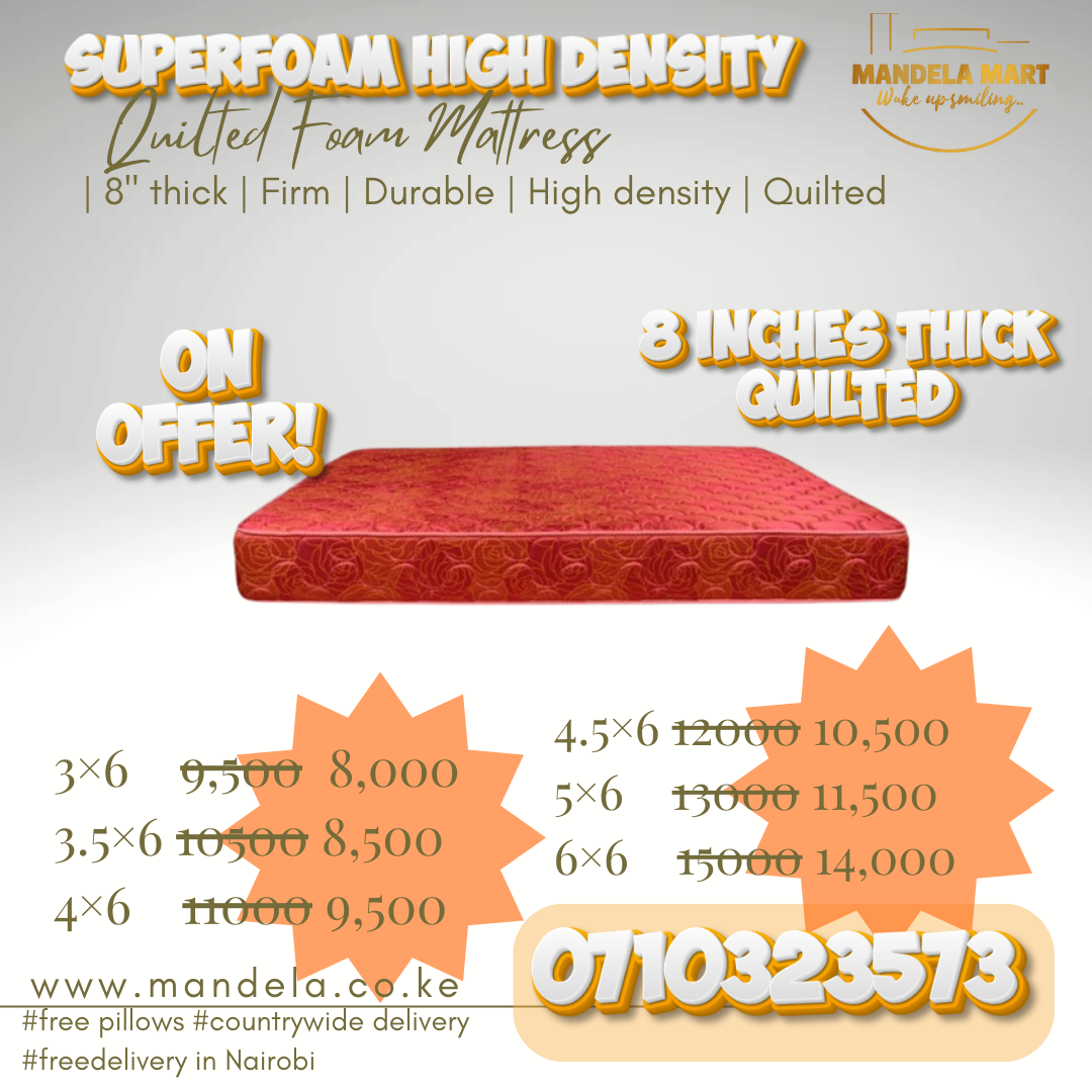 Superfoam Morning Glory High Density Mattress (8" thick)