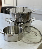 Uakeen Germany VK-60 6-Piece Hammered Stainless Steel Cookware Set