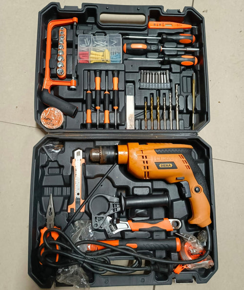 Dera 117-Piece Tool Set with 750W Impact Drill & Accessories