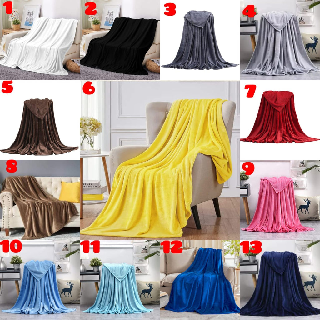 High Quality Plain Fleece Blanket – Size 6x6 | 13 Colours Available