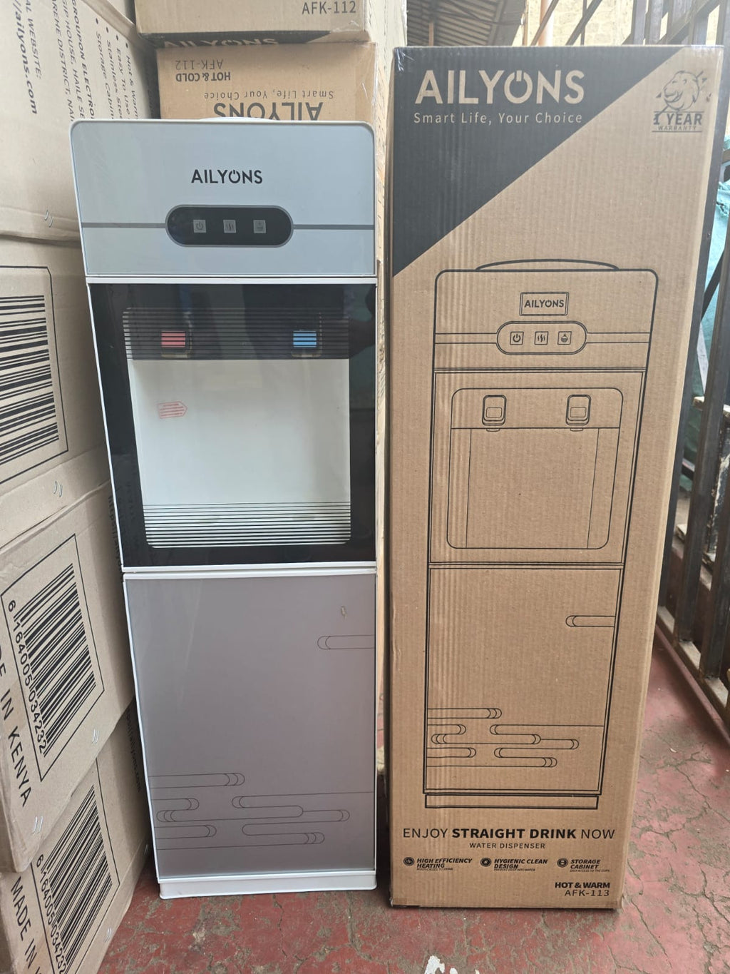 AILYONS AFK-113 Water Dispenser – Hot & Cold | 2 Taps | Storage Cabinet | 1 Year Warranty