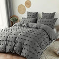 Luxury Tufted Dot Design Duvet Cover Set — Soft Microfiber | 6x6 & 6x7