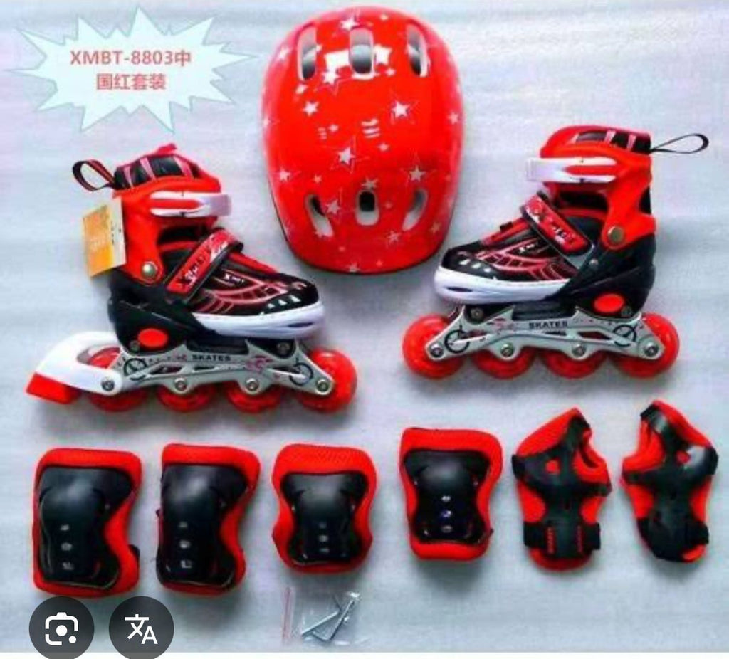 Full Set Inline Roller Skates with Helmet & Protective Pads – XMBT-8803