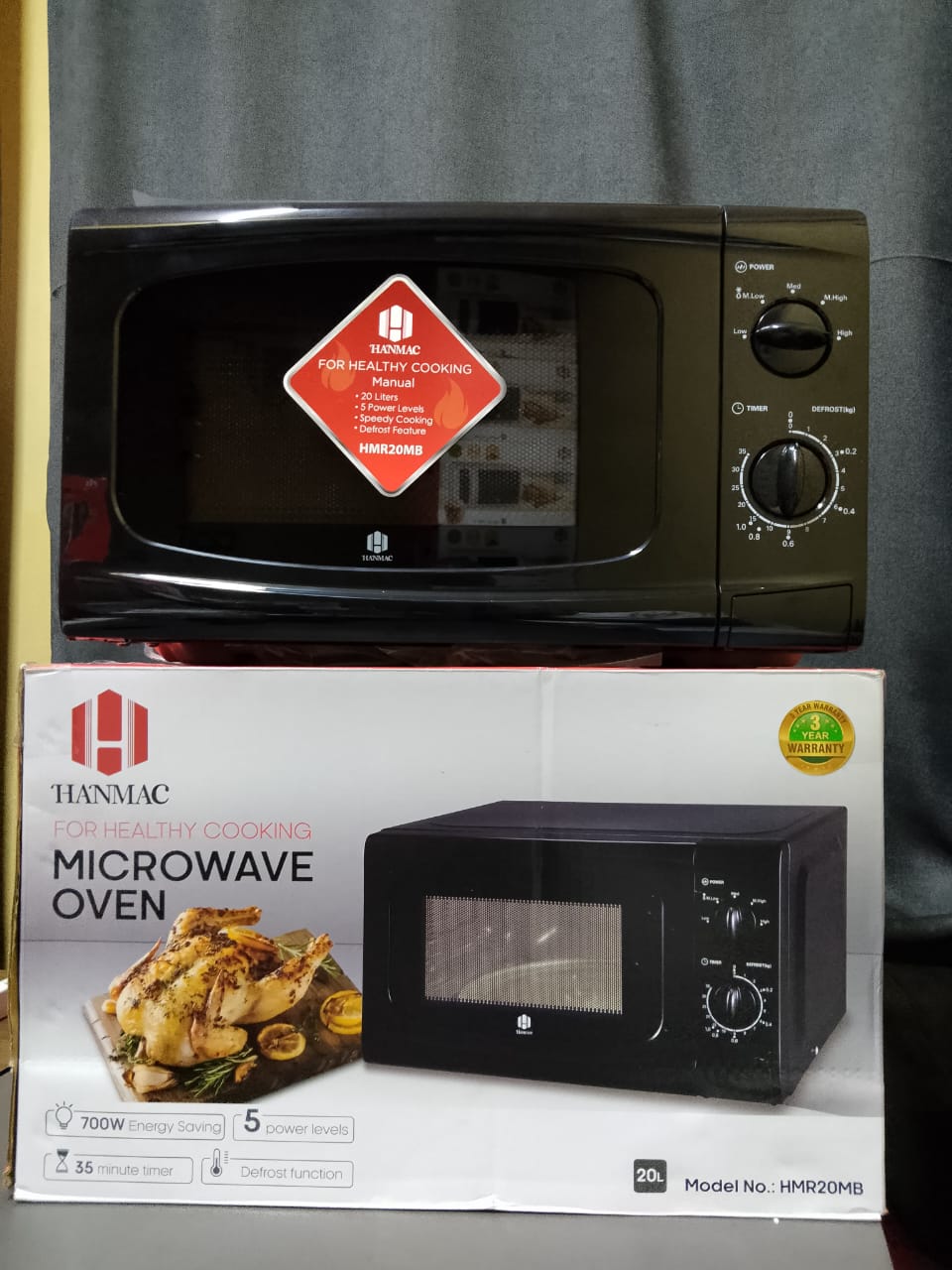 Hanmac 20L Manual Microwave Oven HMR20MB – 3 Year Warranty